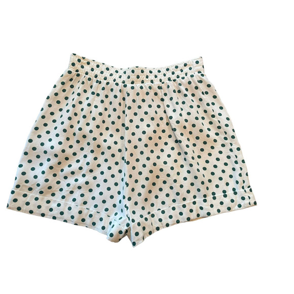 Country Set Womens Polka Dot Shorts White Green High Waisted Button Zip 23W XXS - Picture 3 of 8